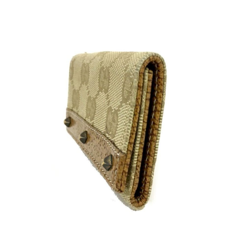 Gucci Key Case GG Logo 6 Ring Beige Leather Canvas - Picture 2 of 10
